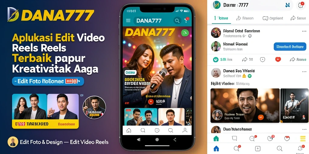Antarmuka DANA777 yang intuitif untuk pengeditan video Reels.