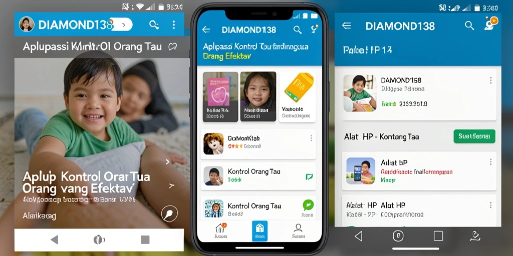 Tampilan antarmuka aplikas Kontrol Orang Tua DIAMOND138 yang sederhana.