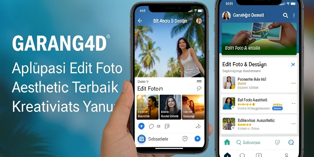Tampilan antarmuka aplikasi GARANG4D dengan fitur Edit Foto Aesthetic