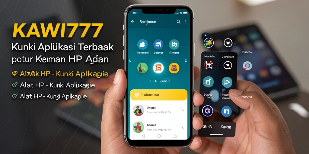 Tampilan utama KAWI777 dengan antarmuka kunci aplikasi yang sederhana.