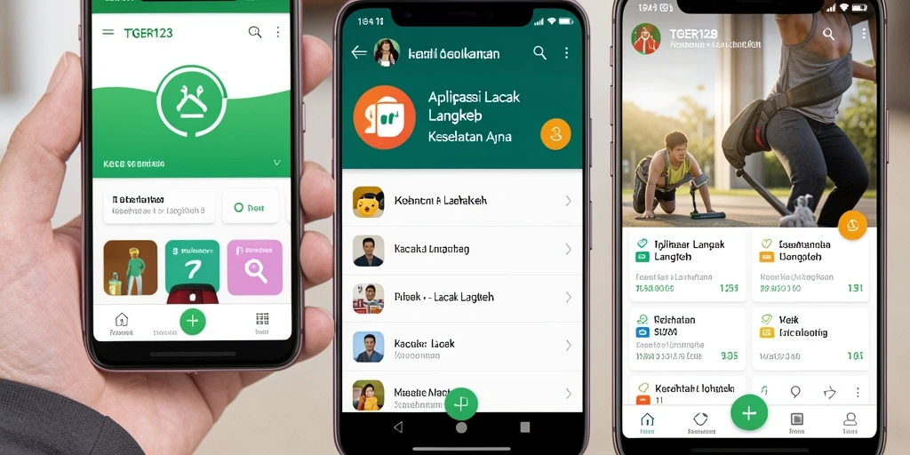 Tampilan antarmuka utama TGER123 dengan fungsi Lacak Langkah.