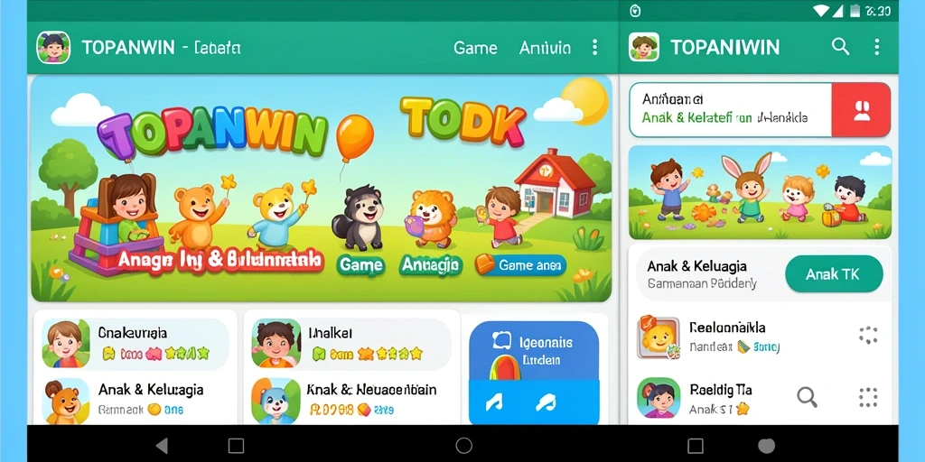 Tampilan antarmuka aplikasi GAME ANAK TK yang ceria dan edukatif.