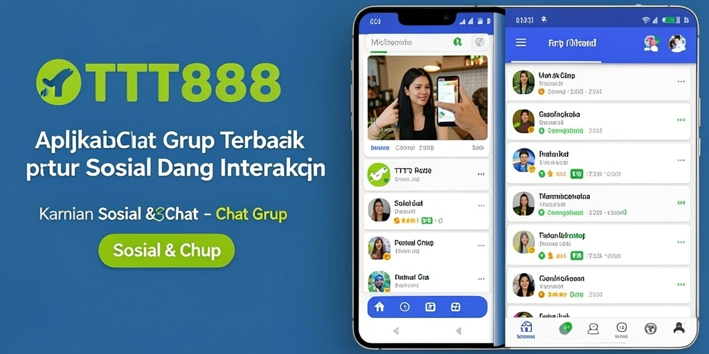 Antarmuka cerah dan menarik dari aplikasi TTT888 untuk Chat Grup.