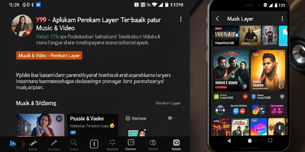 Screenshot antarmuka aplikasi Y89 menampilkan fitur perekam layar yang mudah diakses.